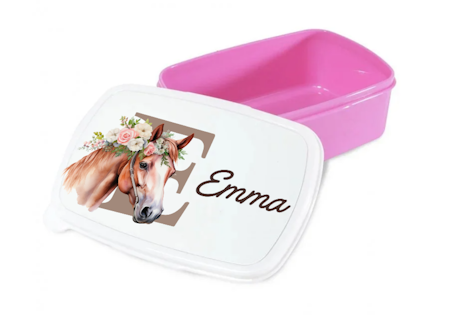 Personlig lunchlåda för barn -matlåda- lunchbox -Häst