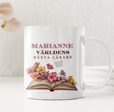 Personlig mugg med text – Världens bästa lärare