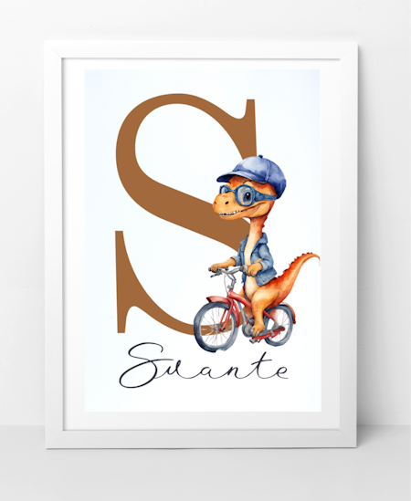 Personliga dinotavlor med namn – Set med 3 posters till barnrum