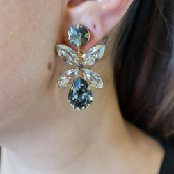 Dione Earrings  Black Dimond/ Crystal