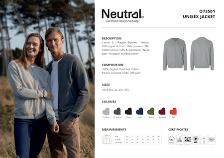 Neutral Unisex Jacket With Zip