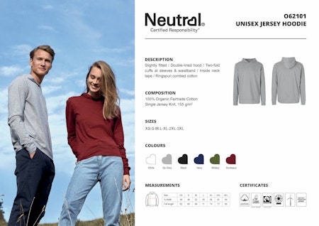 Neutral Unisex Jersey Hoodie