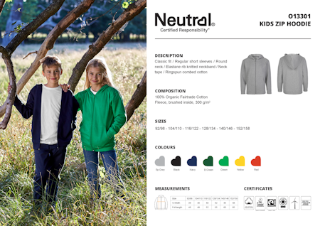 Neutral Kids´ Zip Hoodie