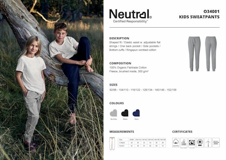 Neutral Kids´ Sweatpants