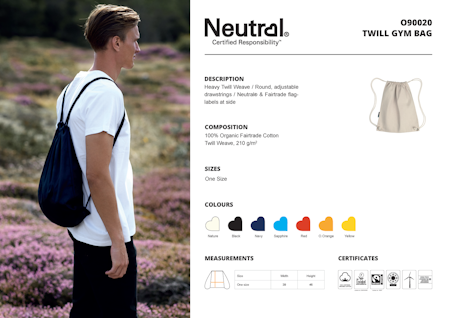 Neutral Twill Gym Bag