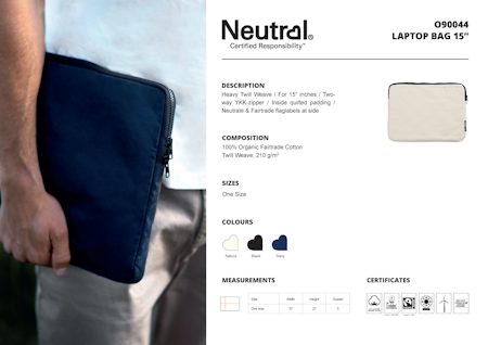 Neutral Laptop Bag 15"