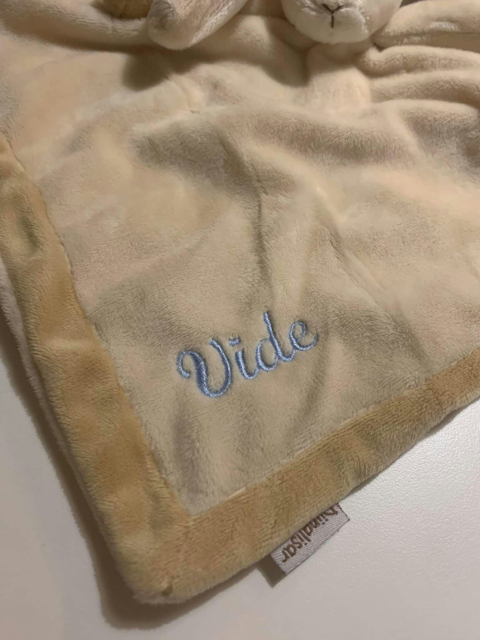 Diinglisar, Snuttefilt, Kanin, Beige - Med broderat namn