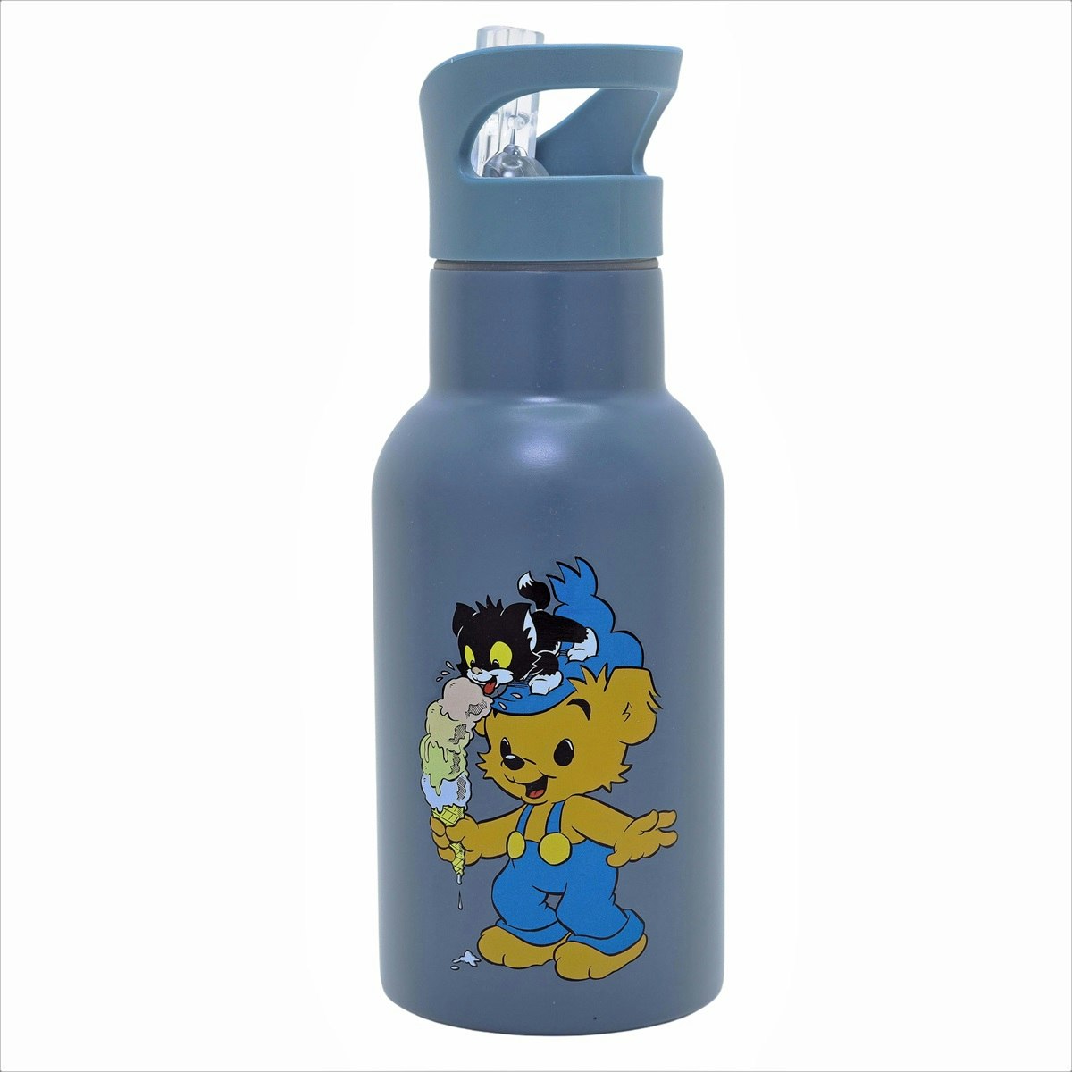 Bamse  Vattenflaska + Lunchlåda i plåt, petrol-blå