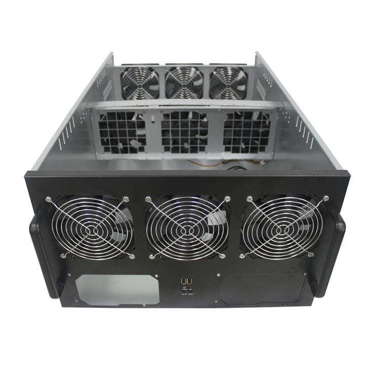 MEQ6W Plus - 19 &quot;rackmountable mining chassis for 13GPU and 2PSU.