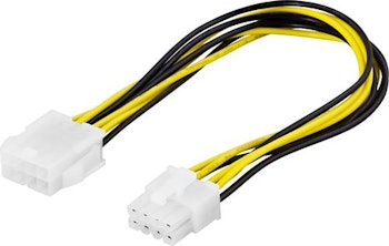 DELTACO extension cable 8-pin EPS12V ha-ho, 25cm - 1007 18AWG