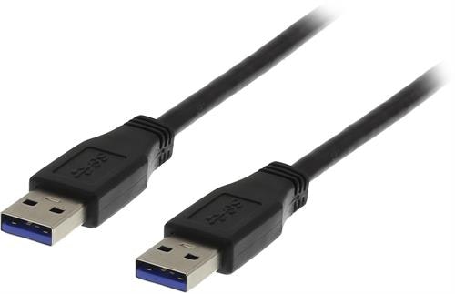 USB 3.0 cable, Type A ha - Type A ha, 1m, black