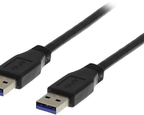 USB 3.0 cable, Type A ha - Type A ha, 1m, black