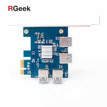RGeek - Adapter, Pcie 1x till 4 PCI-E USB