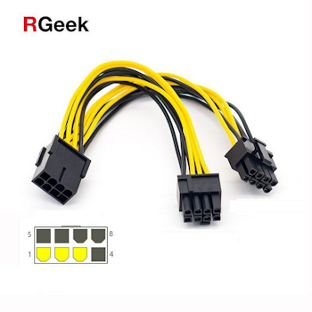 RGeek 8Pin to Dual 8Pin 6+2Pin 20cm - 1007 18AWG