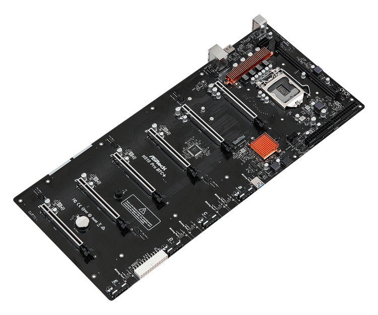 Asrock H510 Pro BTC+ - 6+1GPU, 2 PSU, LGA1200 for Intel gen 10-11, DDR4.