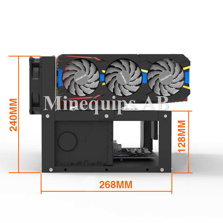 MEQ8Open - Chassi för 8 GPU mining med maximal värmeavledning.