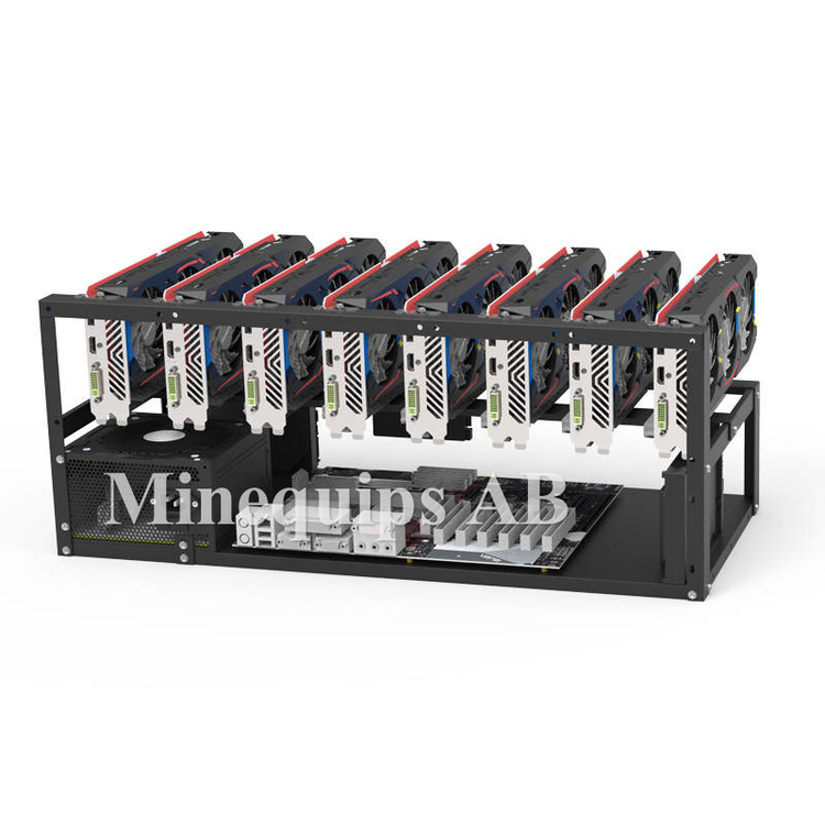 MEQ8Open - Chassi för 8 GPU mining med maximal värmeavledning.