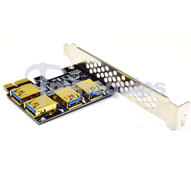 Minequips - Adapter, Pcie 1x to 4 PCI-E USB