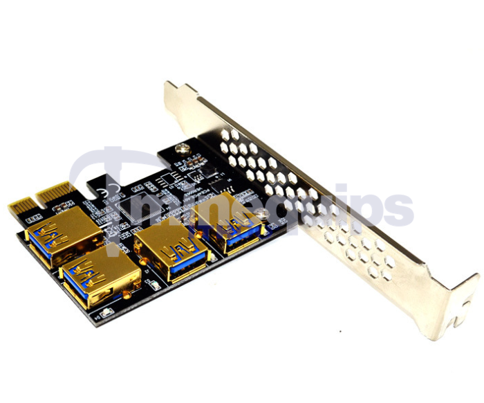 Minequips - Adapter, Pcie 1x to 4 PCI-E USB