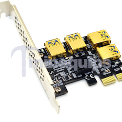 Minequips - Adapter, Pcie 1x till 4 PCI-E USB