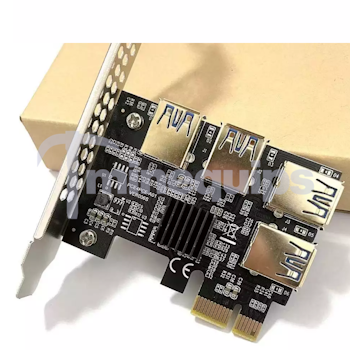 Minequips - Adapter, Pcie 1x till 4 PCI-E USB