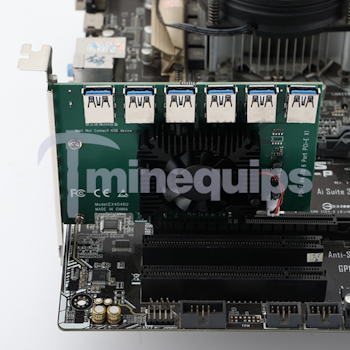 Minequips - Adapter, Pcie 4x to 6 PCI-E 1x USB