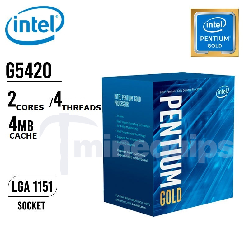 Intel Pentium Gold G5420 for TB360-BTC PRO 2.0 and Biostar TB360-BTC D+ - inkl kylare