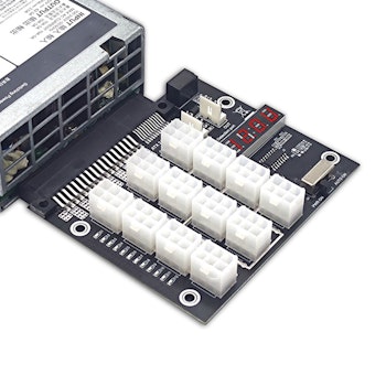 Minequips DELL Breakout board, 2400watt, 12 ports, LED display, power button, FDD power on