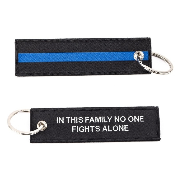 COP Key Holder Thin Blue Line with ring - Nyckelring