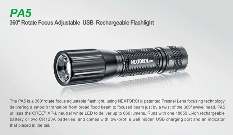 NEXTORCH PA5 Tactical Flashlight 660 Lumens