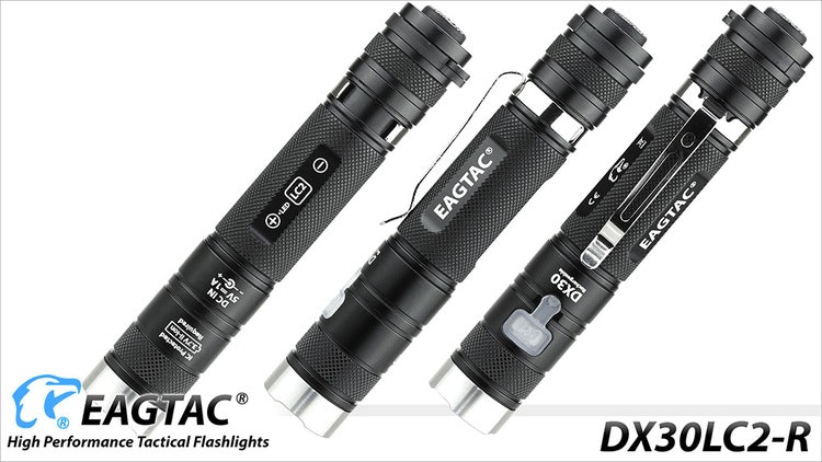 EAGTAC DX30LC2-R 1160 LM USB Polisficklampa