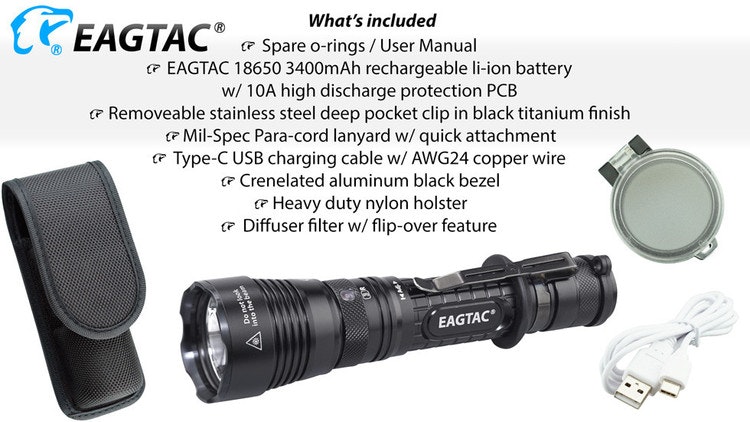 EAGTAC G3L Pro XHP70.2 LED 3200 Lumen