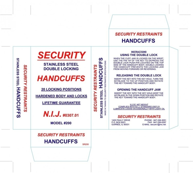 NIJ Certified Stainless Steel Police Professional Handcuffs