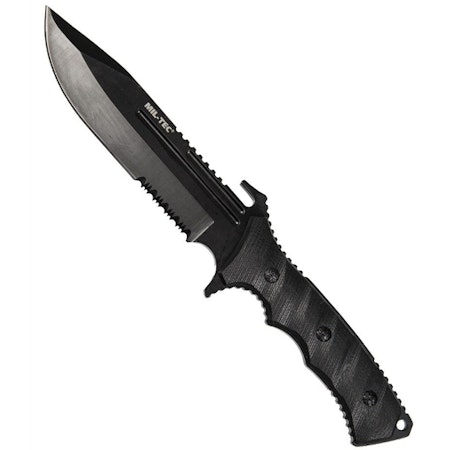MIL-TEC by STURM BLACK G10 COMBAT KNIFE WITH NYLON SHEATH