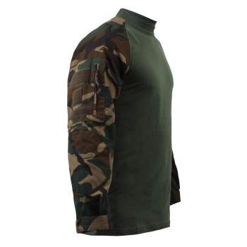 ROTHCO Tactical Airsoft Combat Shirt - Woodland Camo