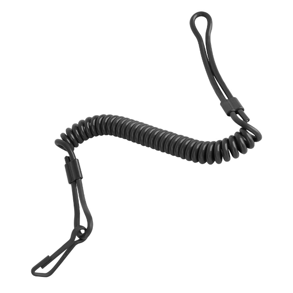 MIL-TEC by STURM PISTOL COILED CABLEL LANYARD - BLACK