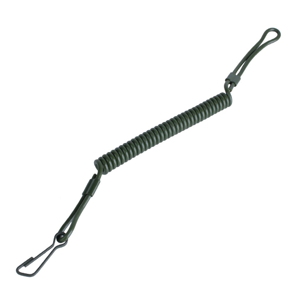 MIL-TEC by STURM PISTOL COILED CABLEL LANYARD - GREEN