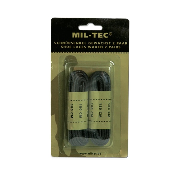 MIL-TEC by STURM BLACK SHOE LACES WAXED 180 CM - Skosnören