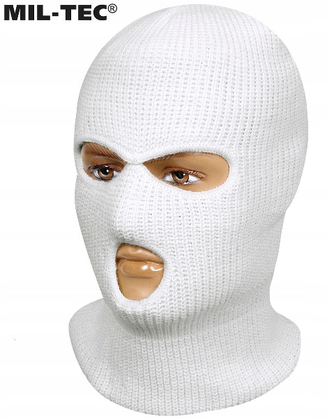 MIL-TEC by STURM 3-HOLE ACRLYIC BALACLAVA - WHITE