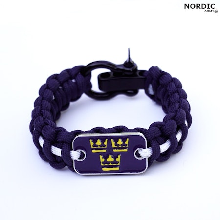 Nordic Army® Royal Crown Paracord armband - Marinblå/Vit