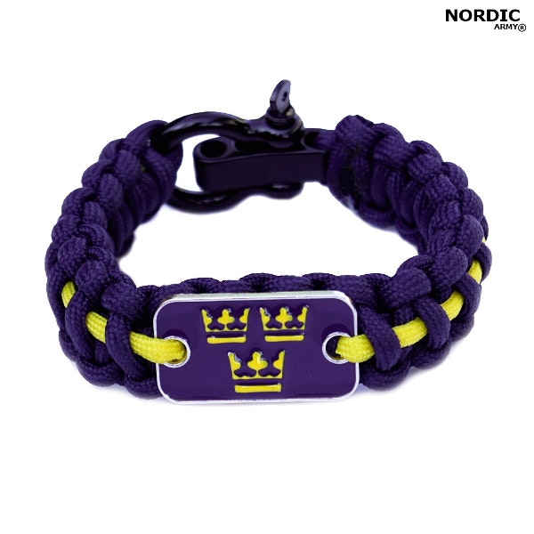 Nordic Army® Royal Crown Paracord armband - Marinblå/Gul