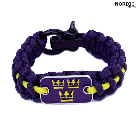 Nordic Army® Royal Crown Paracord armband - Marinblå/Gul