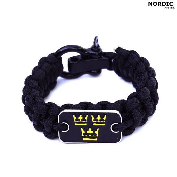 Nordic Army® Royal Crown Paracord armband - Svart