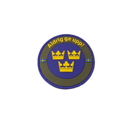 Gummi Märke Aldrig ge upp - Army Green/Blå