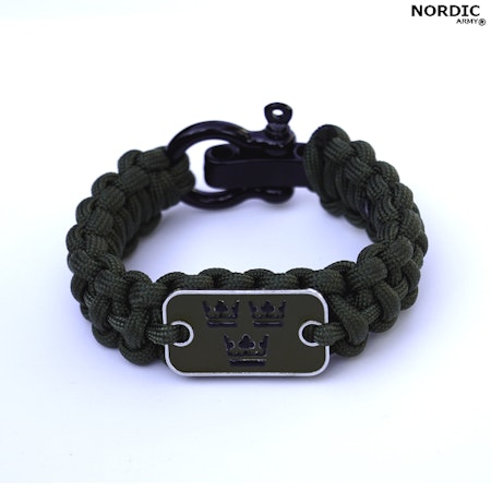 Nordic Army® Royal Crown Paracord armband - Army Green