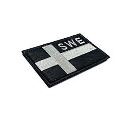Tygmärke Svensk Flagga SWE - Svart/Grå (SWAT)