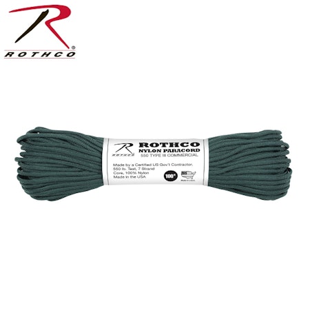 ROTHCO 550lb Nylon Paracord 100ft - Hunter Green