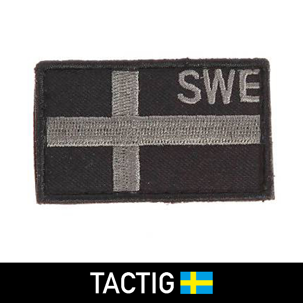 TACTIG Svensk flagga Svart/Grå med kardborre