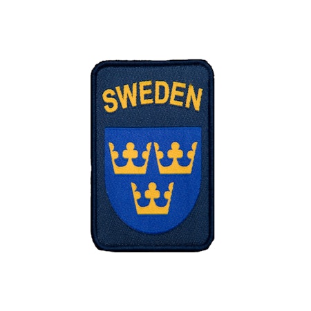 Svensk militär tygmärke med kardborre SWEDEN - Blå