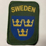 Svensk militär tygmärke med kardborre SWEDEN 9,5 x 6,5 cm